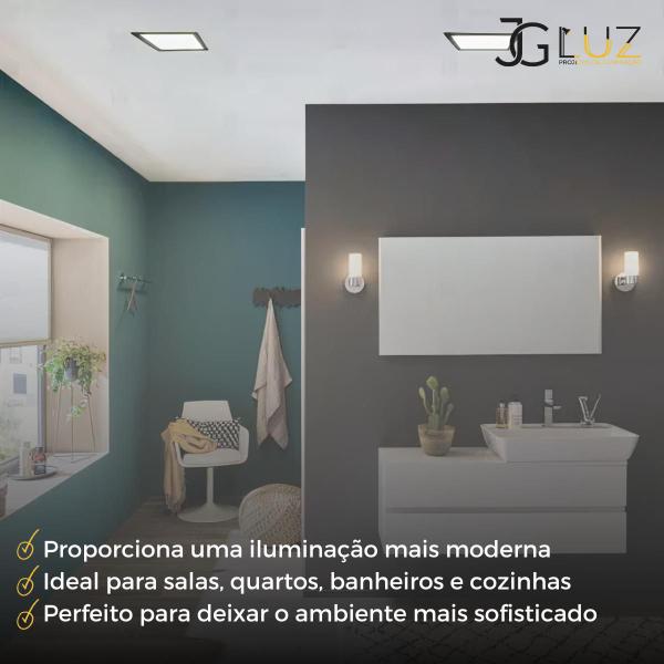 Imagem de Plafon Luminaria Painel Quadrado De Led 24w 30cm Bco Ou Pto