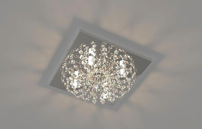 Imagem de Plafon Lustre de Cristal Legitimo Quadrado 30cm Sala Quarto Corredor Living Loft