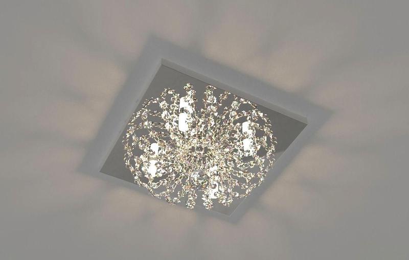 Imagem de Plafon Lustre De Cristal Legitimo Quadrado 30Cm Sala Quarto Corredor Living Loft