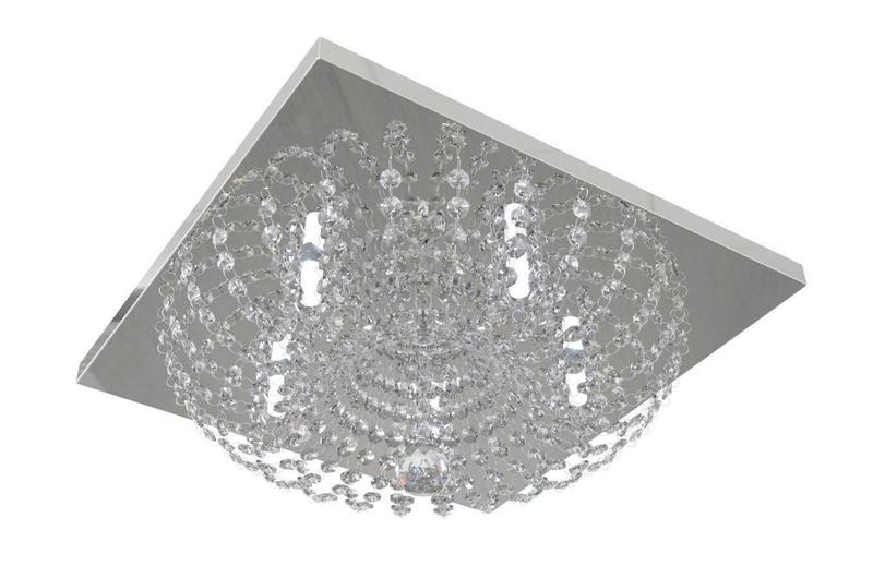 Imagem de Plafon Lustre De Cristal  Quadrado 42Cm    Living Loft