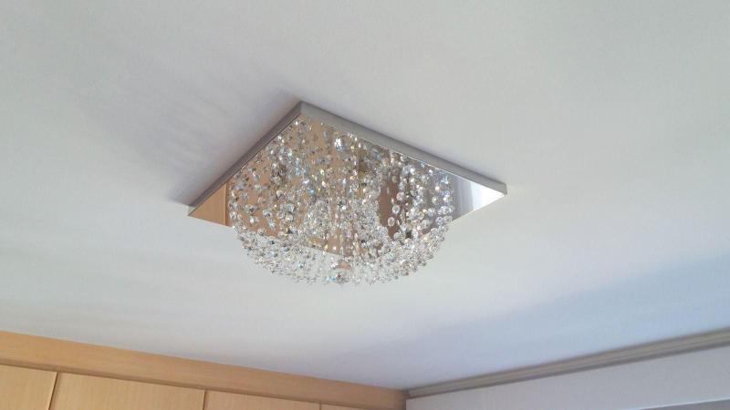 Imagem de Plafon Lustre De Cristal  Quadrado 42Cm    Living Loft