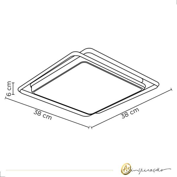 Imagem de Plafon Moderno Led Branco Multicolor Com Controle Dimmer 72W