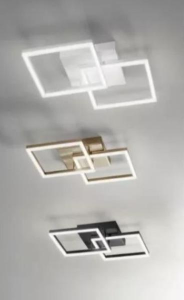 Imagem de Plafon Moderno Slim duplo Quadrado p/ Fita LED Integrada - DUO