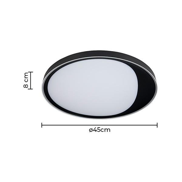 Imagem de Plafon Nordecor Benn 2344 45Cm Led Bivolt Preto