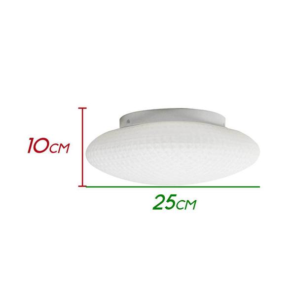 Imagem de Plafon Ozzy Branco Metal E Vidro Lt-001s + 2 LED G9 5W Branco Quente 110V St1951