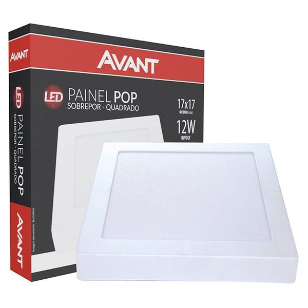 Imagem de Plafon Painel Avant Led 17cm Alumínio Quadrado Sobrepor 12W 6,5K 720 Lúmens 