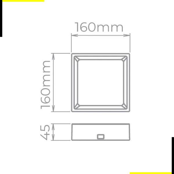 Imagem de Plafon Painel LED Deep Recuado 12W 4000K 800LM 16x16cm Bivolt  Stella STH20902PTO/40