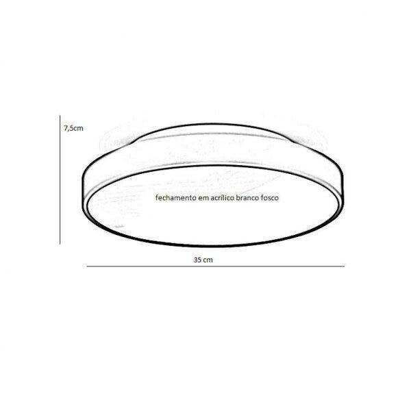 Imagem de Plafon para 3 Lâmpadas Redondo 36cm 7652 Jd Molina