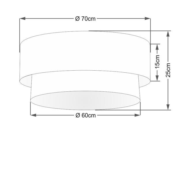 Imagem de Plafon Para Banheiro Cilíndrico SB-3064 Cúpula Cor Algodão Crú