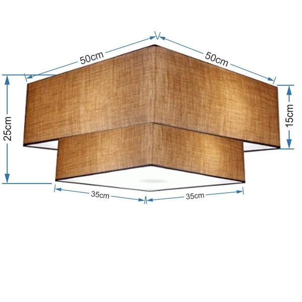 Imagem de Plafon Para Banheiro Quadrado SB-3022 Cúpula Cor Palha