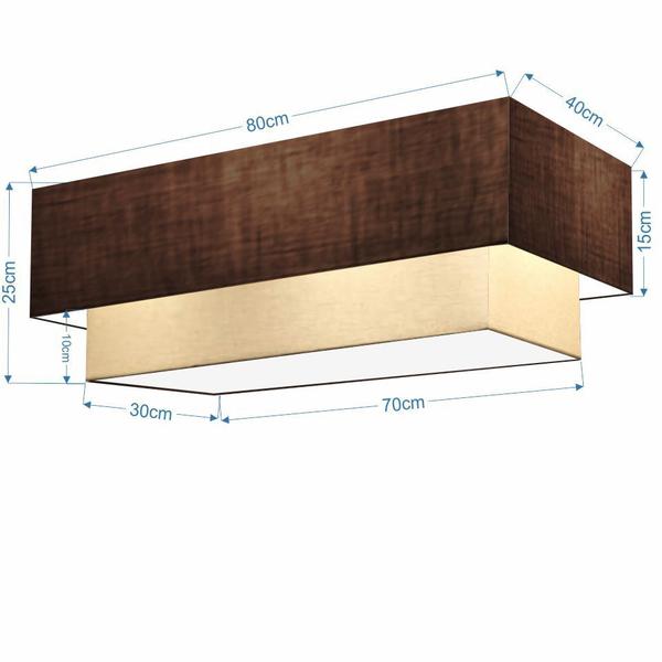 Imagem de Plafon Para Banheiro Retangular SB-3071 Cúpula Cor Café Bege