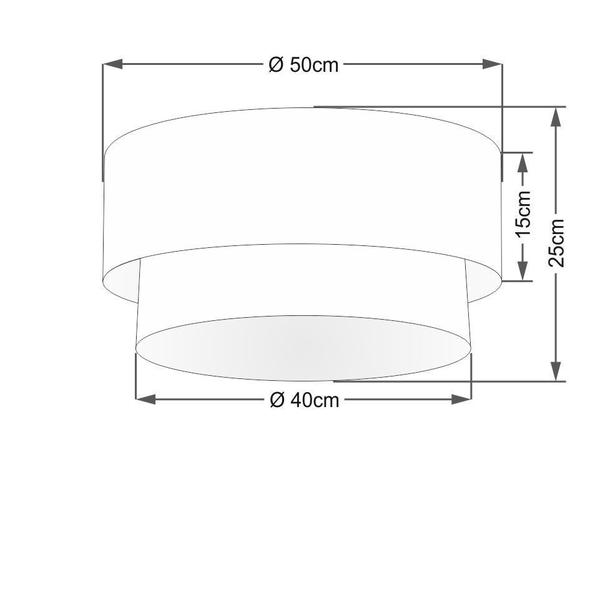 Imagem de Plafon Para Quarto Cilíndrico SQ-3017 Cúpula Cor Laranja Branco