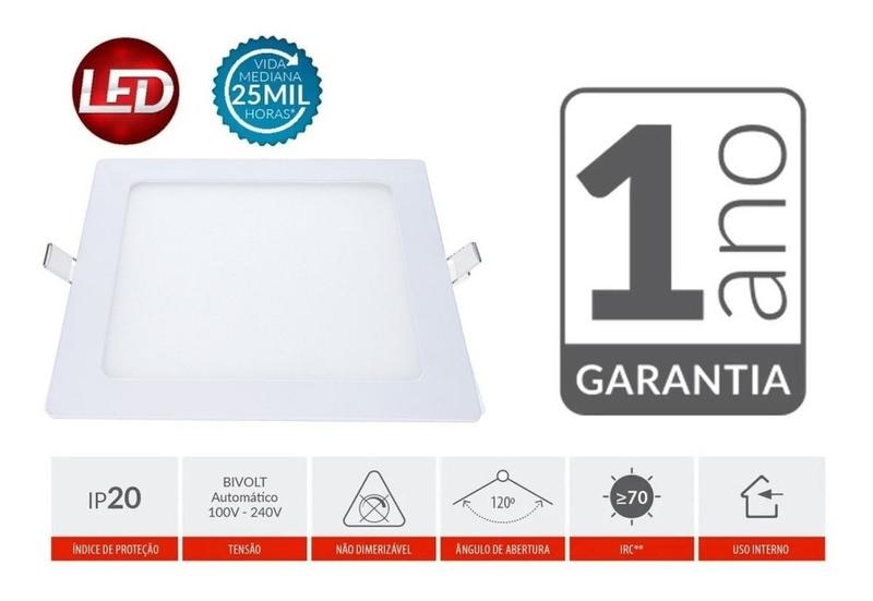 Imagem de Plafon Pop de Embutir 17x17cm Avant 12W 4000K Bivolt Luz Neutra - Quadrado