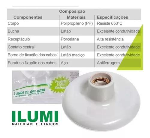 Imagem de Plafon Pp Bocal Porcelana Branco Redondo 100W Ilumi