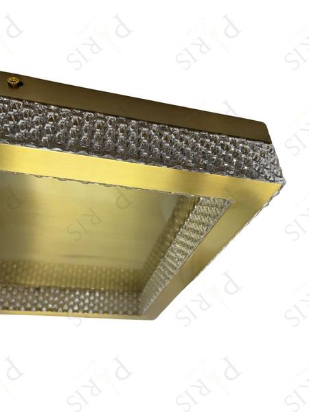 Imagem de Plafon Quadrado Cristais Dourado 40cm Led 40W 3000K Bivolt 14564-PL