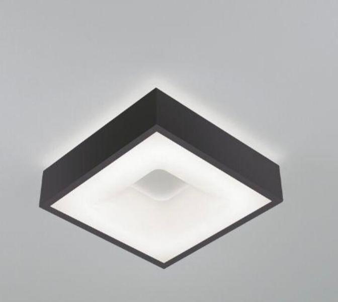 Imagem de Plafon quadrado de sobrepor led 3000K bivolt 35X35X8,3cm Preto fosco