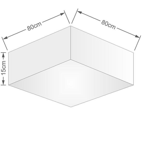 Imagem de Plafon Quadrado Md-3059 Cúpula em Tecido 15/80x80cm Preto - Bivolt