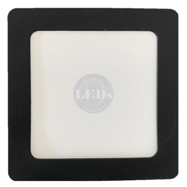 Imagem de Plafon Quadrado Sobrepor 6w Preto Branco Quente 3000K