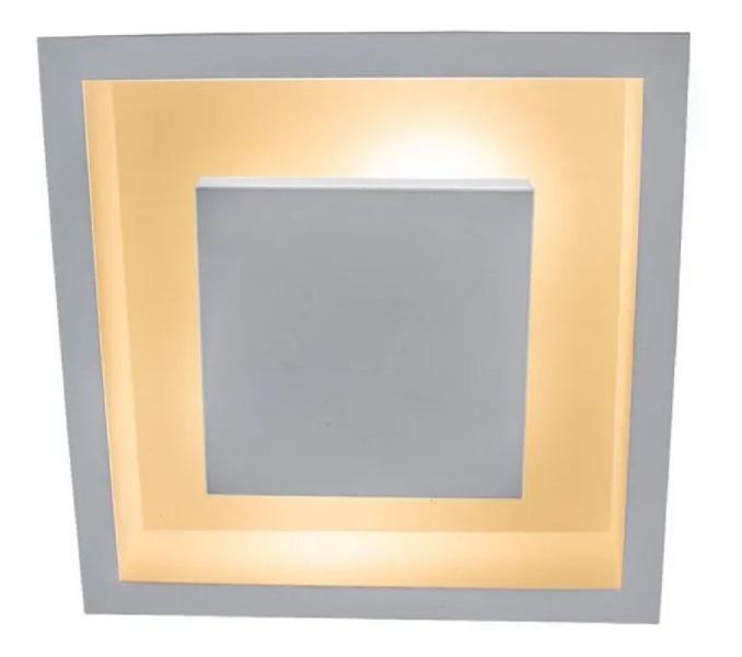 Imagem de Plafon Rebatedor Embutir Quadrado 40cm Branco Luz Indireta Quarto Sala de Estar Living