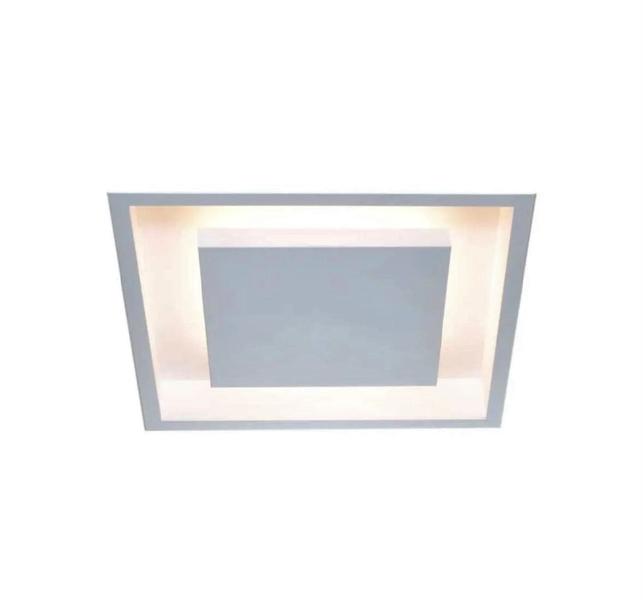 Imagem de Plafon Rebatedor Embutir Quadrado 40cm Branco Luz Indireta Quarto Sala de Estar Living