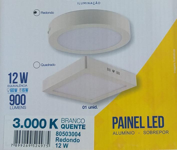 Imagem de Plafon redondo led 12w luz morna 3000k - blumenau