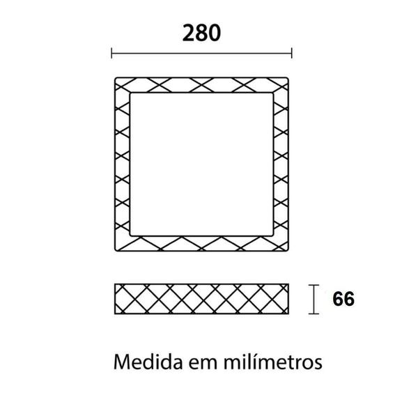 Imagem de Plafon Shine Led Quadrado Liso 18W Dimerizável - 3 Tons Biv.