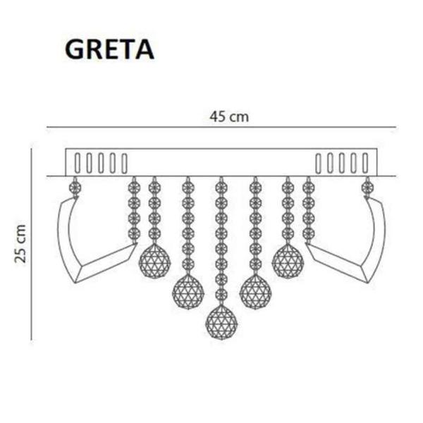 Imagem de Plafon Sobrepor Led Cristal E Acrílico Greta 45Cm 24W 6500K Luz Branca Esquilos Shop