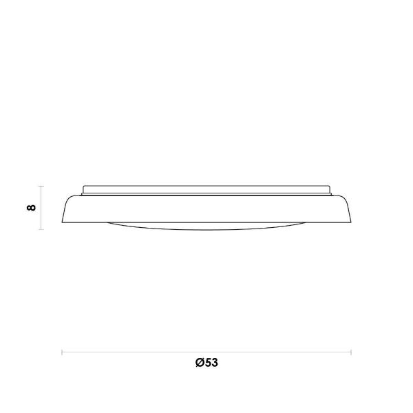 Imagem de Plafon Sobrepor Miska Fumê E Branco Ø53cm Led 40w 3000k Biv