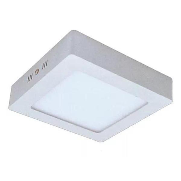 Imagem de Plafon Sobrepor Quadrado Em Alumínio Branco Com Led 12w