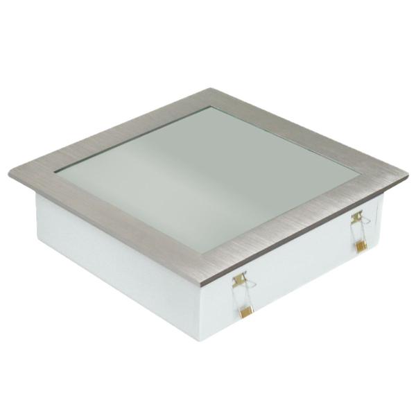 Imagem de Plafon Space Emb. Quad. 25cm Alum. Vidro Fosco E-27 2 Lamp. Max 60w Escovado