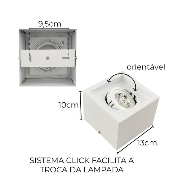 Imagem de  Plafon Spot Sobrepor Box Branco + LED AR70 Branco Frio Starlumen ST2761