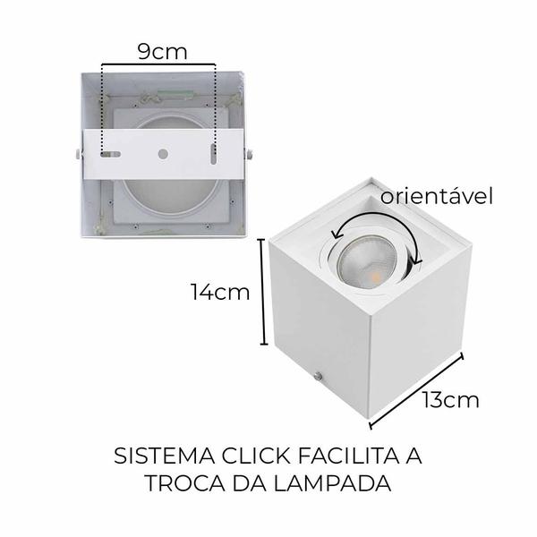 Imagem de Plafon Spot Sobrepor Teto Box Branco P/ PAR20 Starlumen ST2755