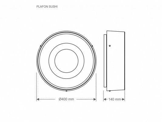 Imagem de Plafon sushi led 40w 2700k cobre