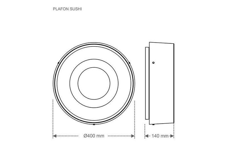 Imagem de Plafon sushi led 40w 6500k preto