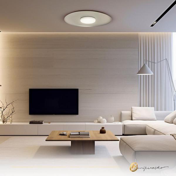 Imagem de Plafon Teto Concreto Redondo Moderno Led 3000K 12W Bivolt