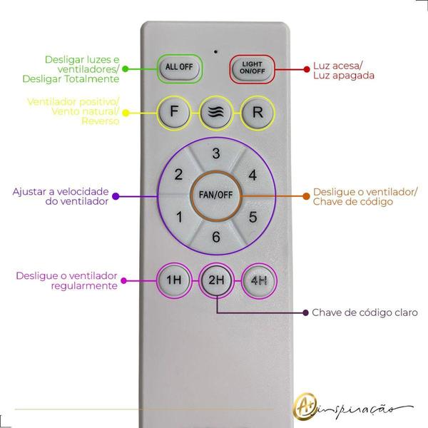 Imagem de Plafon Ventilador Air Cristal LED Multicor Bivolt HM85612 - Opus