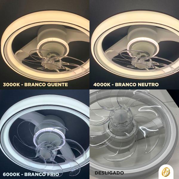 Imagem de Plafon Ventilador Air Ring Multicor Bivolt Branco HM85629