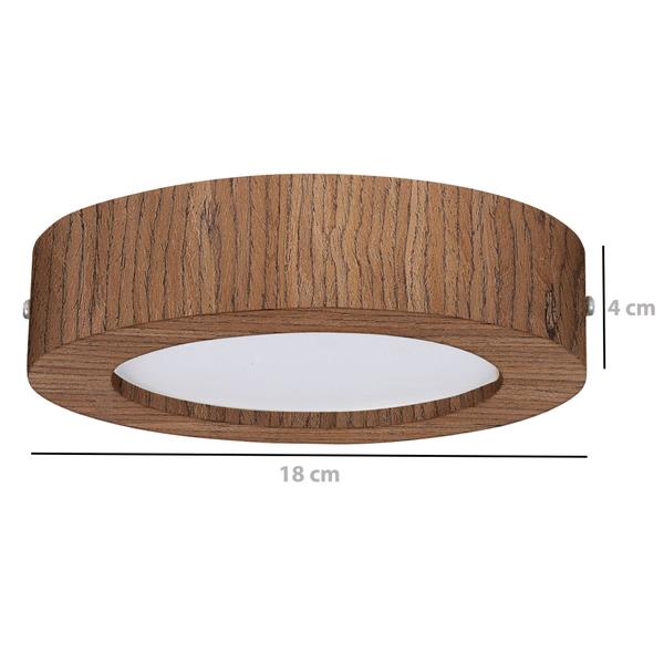 Imagem de Plafon Wood Madeira Redondo Led 12W Bivolt Imbuia