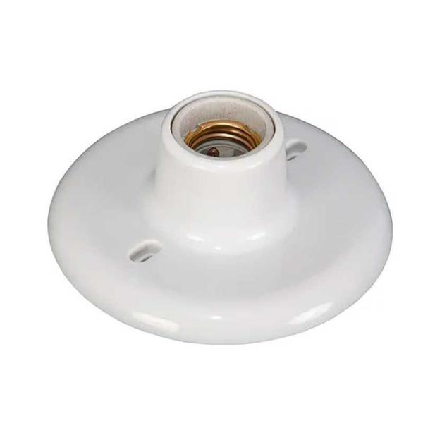 Imagem de Plafonier Plafon Bocal Porcelana 100w Soquete E27 Branco OPL