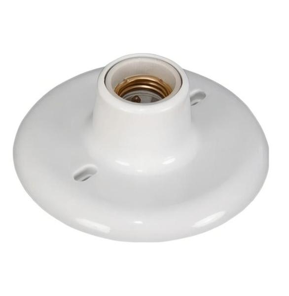 Imagem de Plafonier Plafon Branco Bocal E27 em Porcelana bivolt