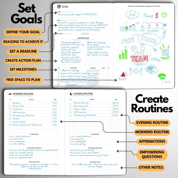 Imagem de Planejador Wyze Goal Planner de 6 meses com calendário laranja