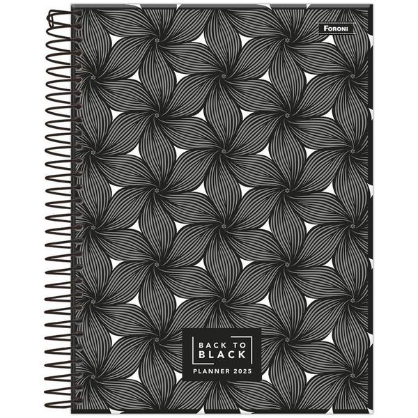 Imagem de Planner 2025 Semanal Esp Back To Black Floral Foroni