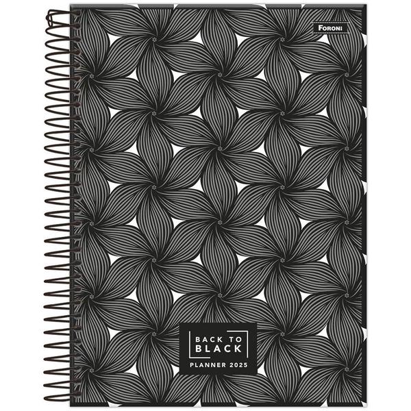 Imagem de Planner 2025 Semanal Esp Back to Black Floral Foroni