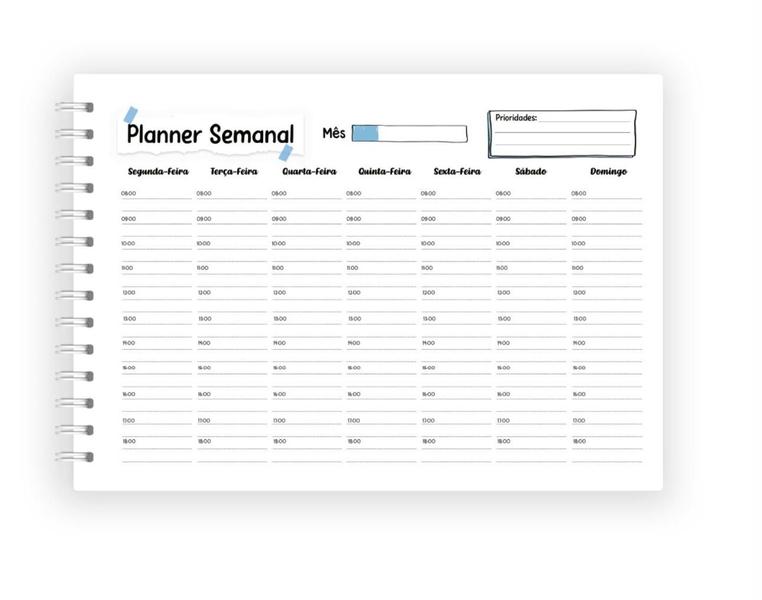 Imagem de Planner De Mesa Semanal Permanente Fisioterapia A4 52fls 180g