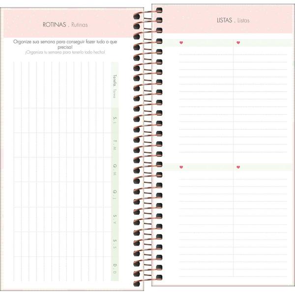 Imagem de Planner Espiral 11,9 x 24 cm Soho 90 G 2025 - Listras Lilás-Rosa Adventures