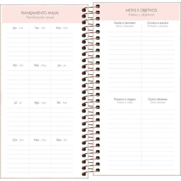 Imagem de Planner Espiral 11,9 x 24 cm Soho 90 G 2025 - Listras Lilás-Rosa Adventures