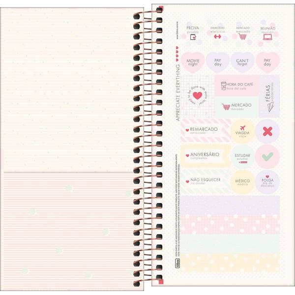 Imagem de Planner Espiral 11,9 x 24 cm Soho 90 G 2025 - Xadrez Rosa - Empathy