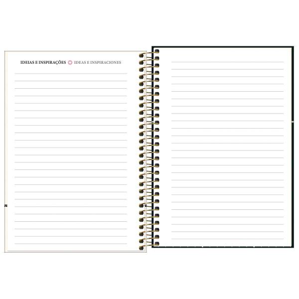 Imagem de Planner Espiral 12,9 x 18,7 cm West Village 2025 - Fundo Preto - Listras Bege