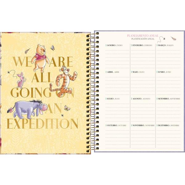 Imagem de Planner Espiral 17,7 x 24 cm Pooh 2025 - Pooh Abraços Com Amigos