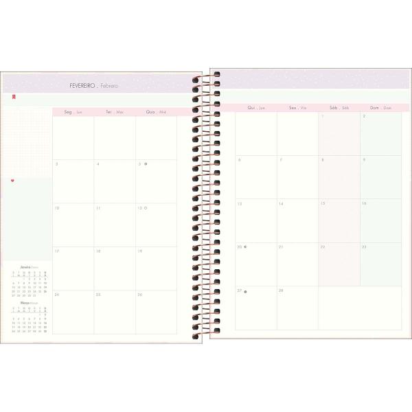 Imagem de Planner Espiral 17,7 x 24 cm Soho 90 G 2025 - Listras Lilás-Rosa Adventures